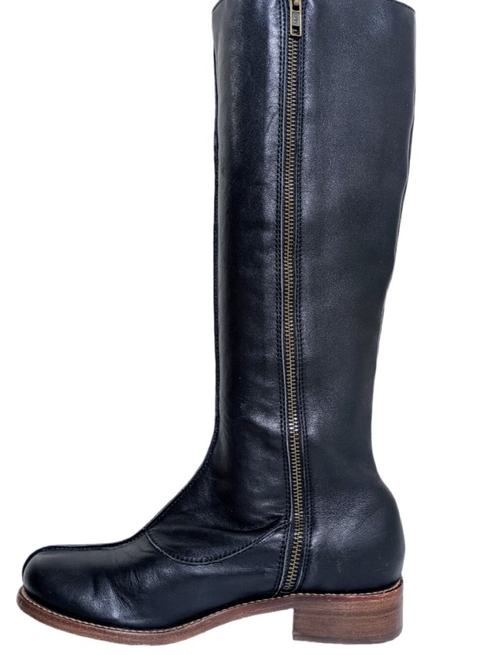 Gee WaWa Over the Calf Zip up Leather Medallion Boots Women's Sz 6M - Picture 4 of 8